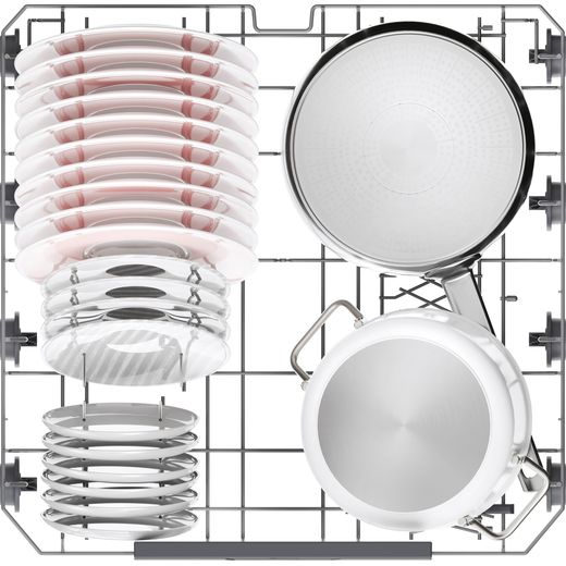 Hoover H-DISH 700 Fully Integrated Standard Dishwasher - Black with Fixed Door Hinge Kit - Top basket shot